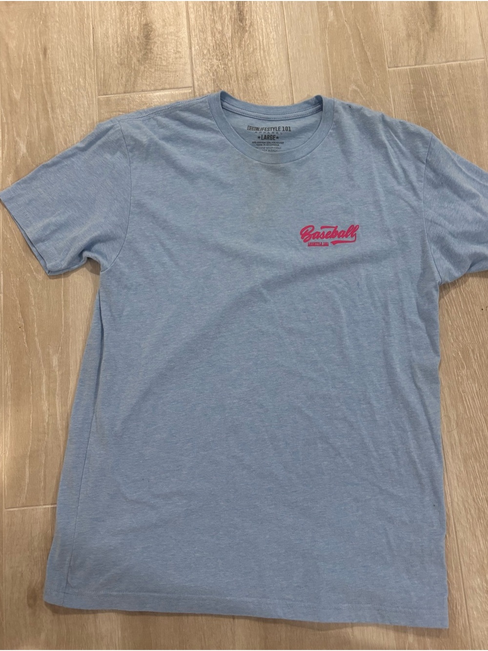 Baseball Lifestyle 101 cotton candy Graphic Tee - Light Blue men’s large